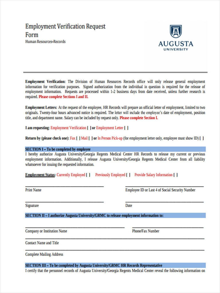 Employment Verification PSLF Form