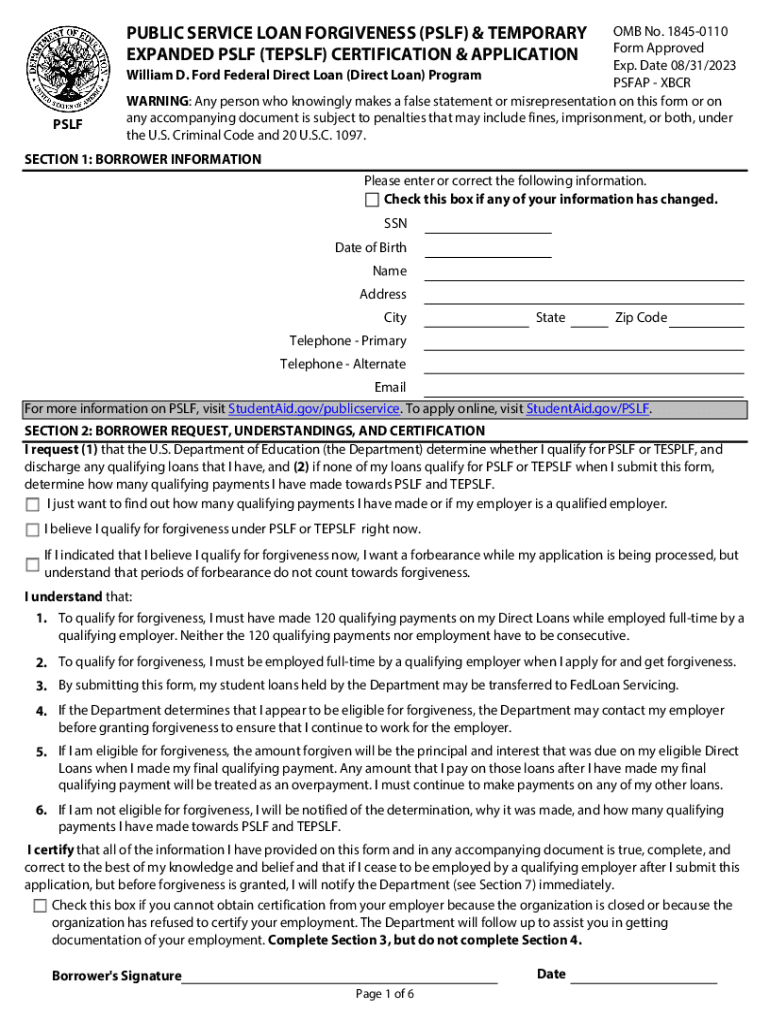 PSLF TePSLF Form